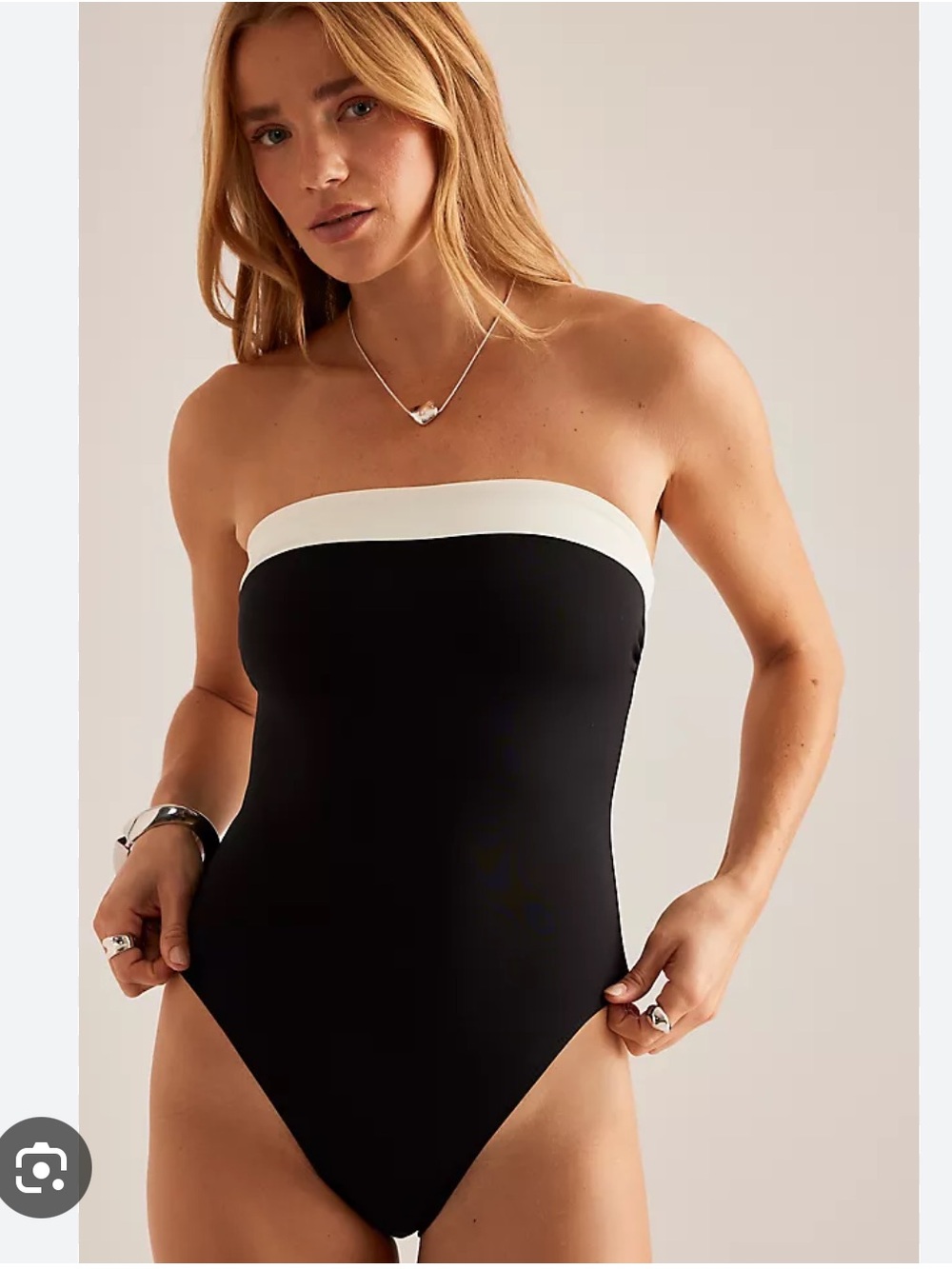 Away That Day Monte Carlo Bandeau One-Piece Swimsuit Anthropologie Sz S